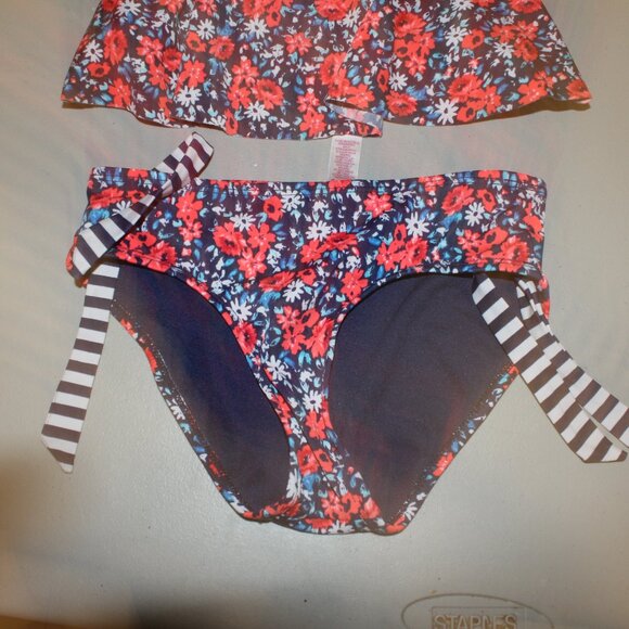 Multi Color 2 Pcs Justice Tankini Swimsuit Size 7 - Picture 3 of 10